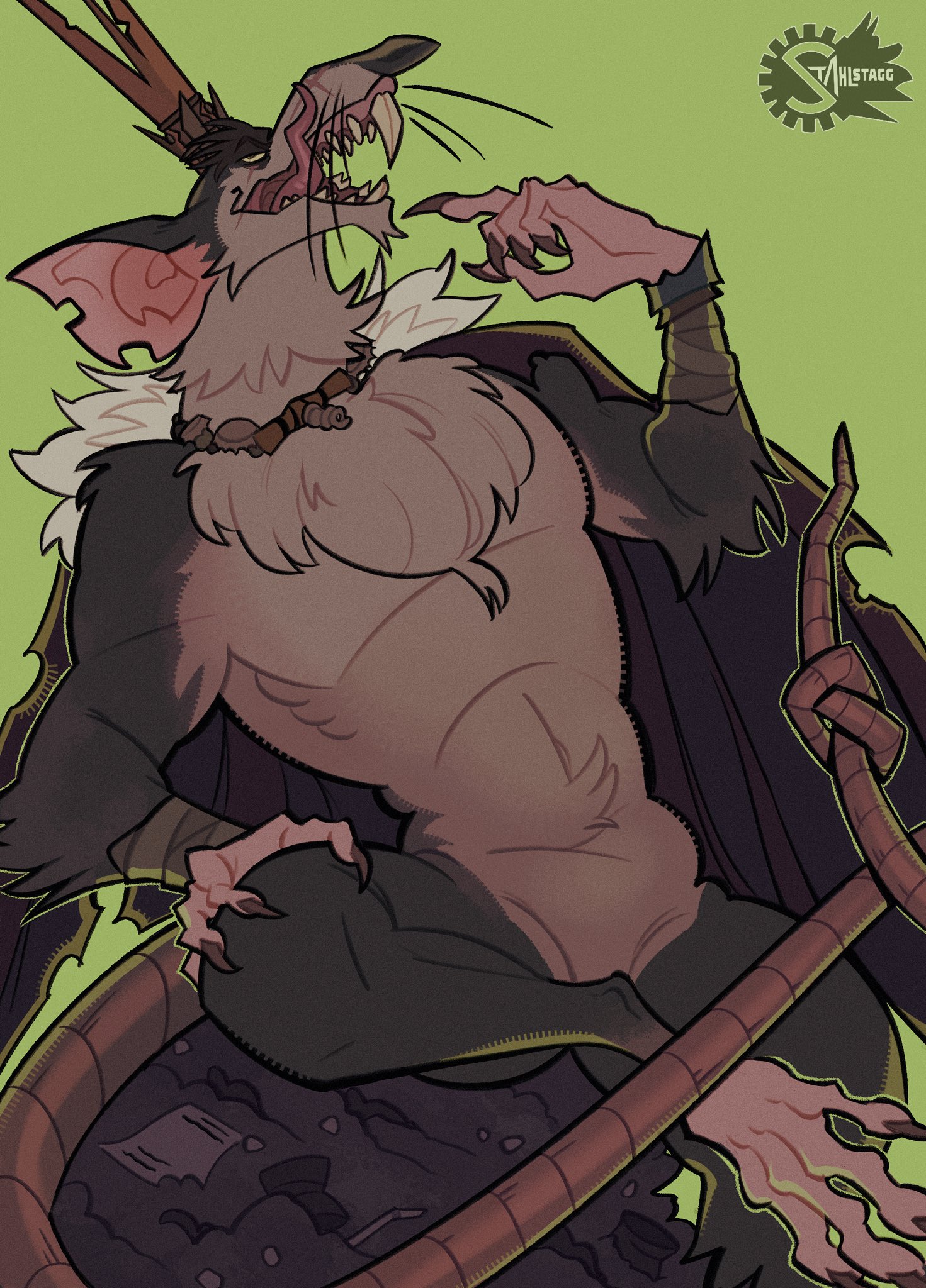 Furry art of the Rat King character from the video game Deadlock